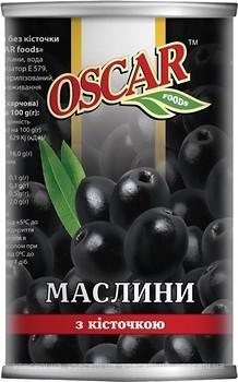 Фото Oscar маслини чорні з кісточкою 350 г