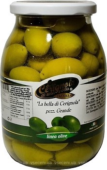 Фото La Cerignola di una Volta оливки зелені з кісточкою великі 1060 мл