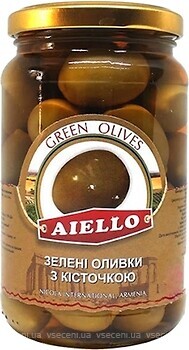 Фото Aiello оливки зелені з кісточкою 310 г