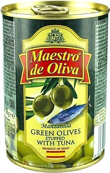 Фото Maestro de Oliva оливки зелені з тунцем 280 г
