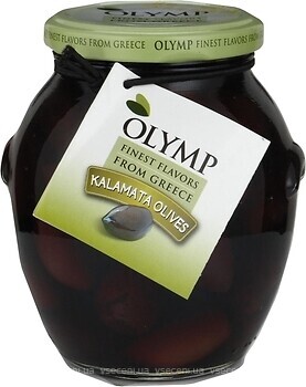 Фото Olymp маслини бурі з кісточкою Грецькі Kalamata 370 мл