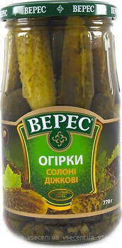 Фото Верес огірки солоні бочкові 770 г