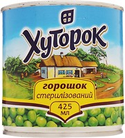 Фото Хуторок горошек зеленый консервированный 410 г (425 мл)
