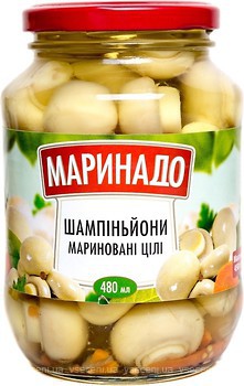 Фото Маринадо печериці мариновані цілі 480 мл (450 г)
