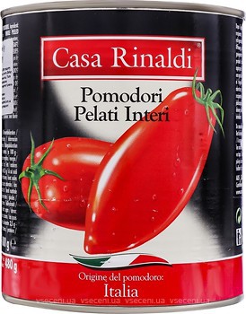 Фото Casa Rinaldi томати очищені у власному соку 800 г (850 мл)