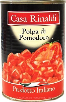 Фото Casa Rinaldi томати шматочками очищені у власному соку 400 г (425 мл)
