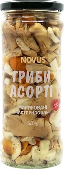 Фото Novus грибное ассорти маринованное 530 г