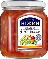 Фото Нежин фасоль в томатном соусе с овощами 450 г