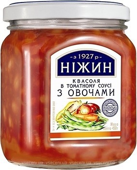Фото Ніжин квасоля в томатному соусі з овочами 450 г