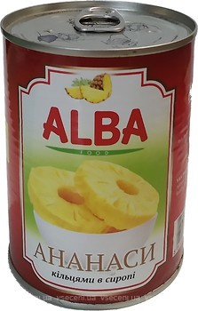 Фото Alba Food ананас кільцями в сиропі 580 мл