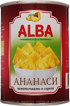Фото Alba Food ананас шматочками в сиропі 580 мл
