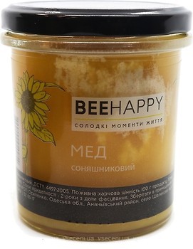 Фото BeeHappy мед соняшниковий 400 г