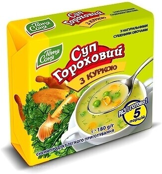 Фото Тітка Соня суп гороховий з куркою 180 г