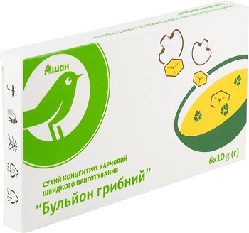 Фото Ашан бульйон грибний 6x 10 г