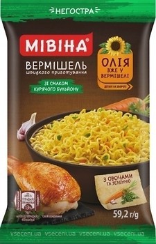 Фото Мивина вермишель со вкусом курицы неострая 59.2 г