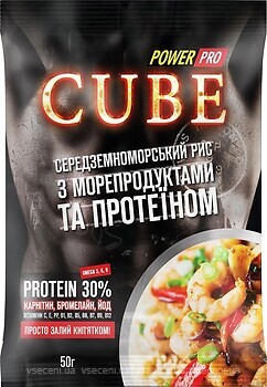 Фото Power Pro каша рисова Cube з морепродуктами і протеїном 30% 50 г