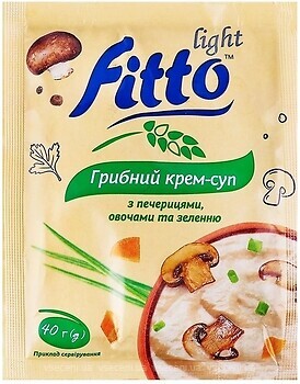 Фото Fitto Light крем-суп грибний з печерицями, овочами і зеленню 40 г