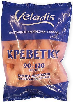 Фото Veladis креветки 90/120 варено-морожені 1000 г