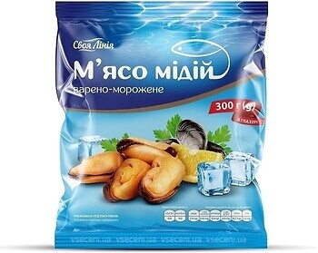 Фото Своя Лінія м'ясо мідій варено-морожене 300 г