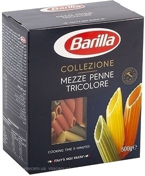 Фото Barilla Mezze Penne Tricolore 500 г