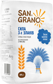 Фото San Grano пластівці вівсяні Sport Life Man суміш 3-х злаків 500 г