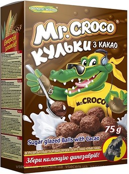 Фото Золоте Зерно сухий сніданок Mr.Croco кульки з какао 75 г