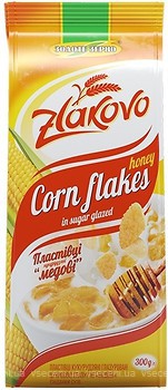 Фото Золоте Зерно сухий сніданок Zlakovo пластівці кукурудзяні медові глазуровані 300 г