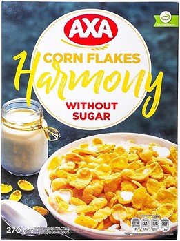 Фото АХА сухий сніданок Harmony кукурудзяні пластівці без цукру 270 г