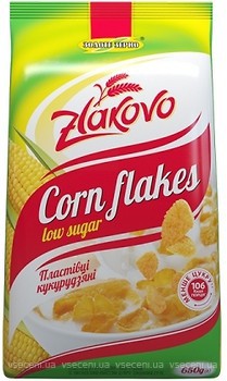 Фото Золоте Зерно сухий сніданок Zlakovo пластівці кукурудзяні low sugar 650 г