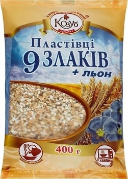 Фото Козуб суміш пластівці 9 злаків + льон 400 г