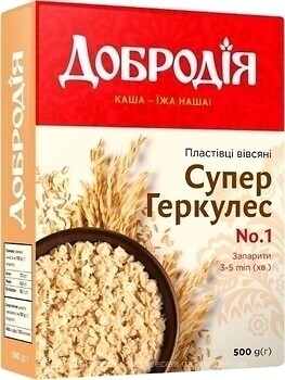 Фото Добродія хлопья овсяные Супер Геркулес 500 г