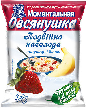 Фото Овсянушка каша вівсяна з полуницею і бананом 47 г