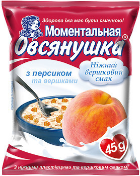 Фото Овсянушка каша овсяная с персиком и сливками 45 г