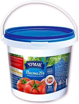 Фото Чумак паста томатна з сіллю 25% 1 кг