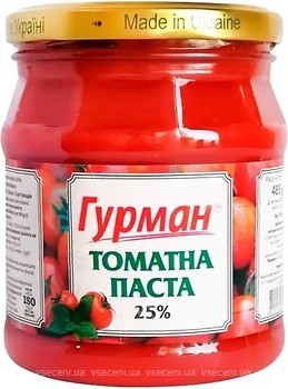 Фото Гурман томатна паста 25% 485 г