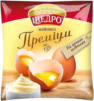 Фото Щедро майонез Преміум 72% 380 г
