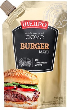 Фото Щедро майонезний соус Burger Mayo 30% 190 г