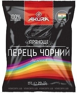 Фото Akura перець чорний мелений 20 г