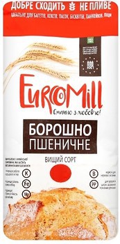 Фото EuroMill борошно пшеничне вищого сорту 1 кг