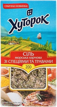 Фото Хуторок сіль морська харчова зі спеціями та травами 200 г