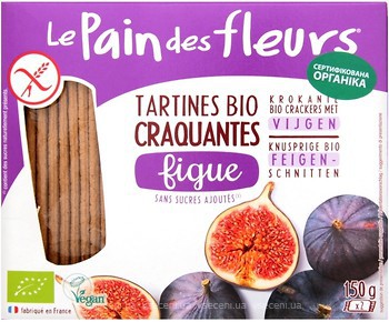 Фото Le Pain des Fleurs безглютенові органічні хлібці з інжиром 150 г