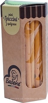 Фото Бабене хлібні палички міні Гріссіні з цибулею 125 г
