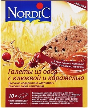 Фото Nordic галеты овсяные с клюквой и карамелью 300 г