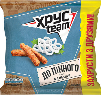 Фото ХрусTeam сухарики До пінного зі смаком кальмара 110 г