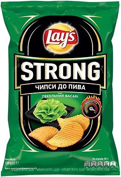 Фото Lay's чіпси Strong зі смаком пекельний васабі 120 г