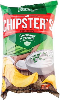 Фото Flint чипсы Chipster's со вкусом сметаны и зелени 70 г