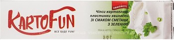 Фото KartoFun чіпси хвилясті пластини зі смаком сметани і зелені 50 г