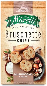 Фото Maretti сухарики Bruschette зі смаком грибів зі сметаною 70 г