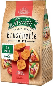 Фото Maretti сухарики Bruschette зі смаком піци 140 г