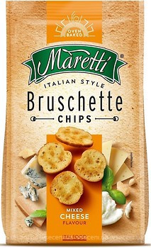 Фото Maretti сухарики Bruschette зі смаком суміш сирів 70 г